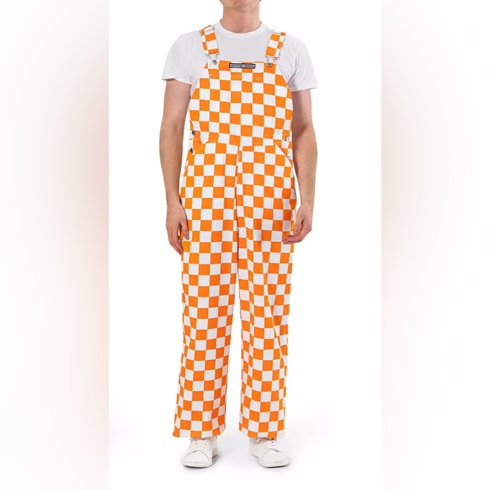 Orange and White Checkered Overalls